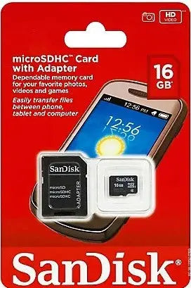 SanDisk 16GB microSDHC Card with Adapter PIXEL