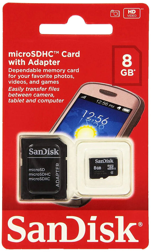 SanDisk 8GB microSDHC Card with Adapter PIXEL